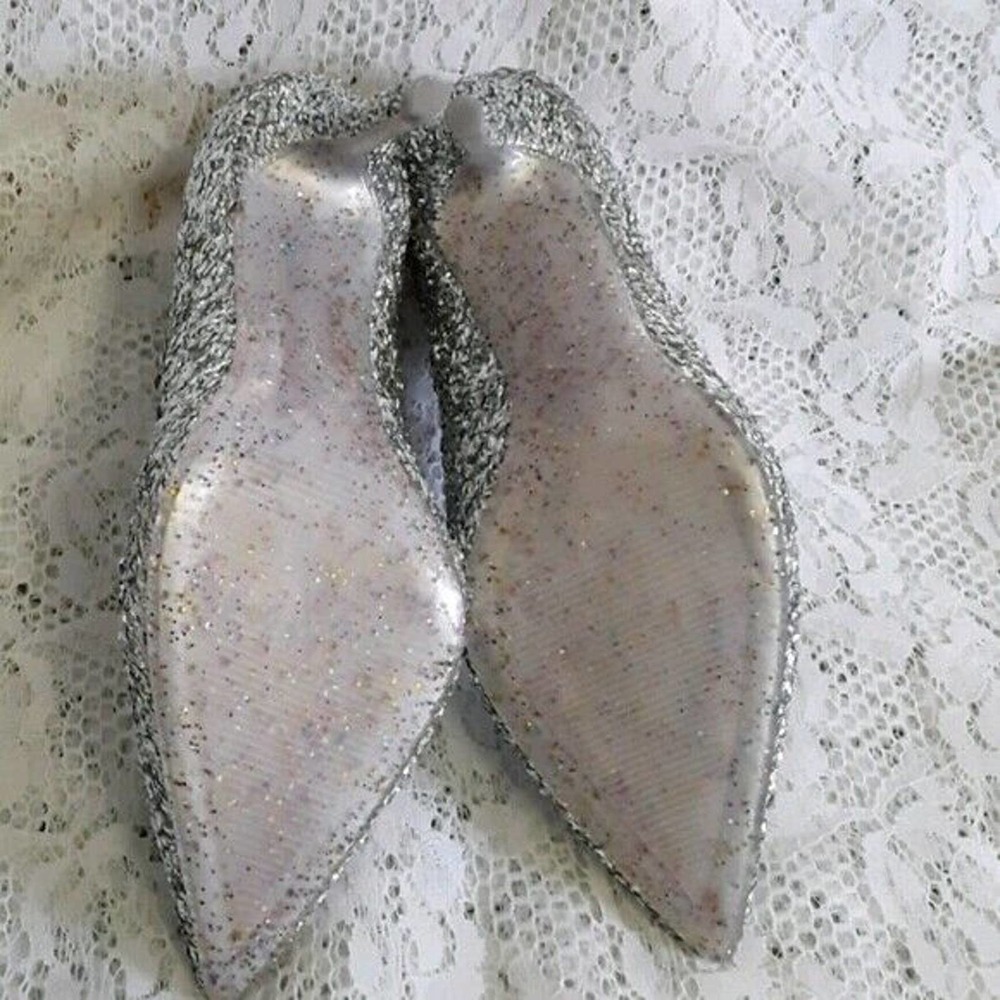 NIB Katy Perry Sz 6M THE SISSY Dressy Silver Glitter Shoes Pumps - Picture 9 of 10